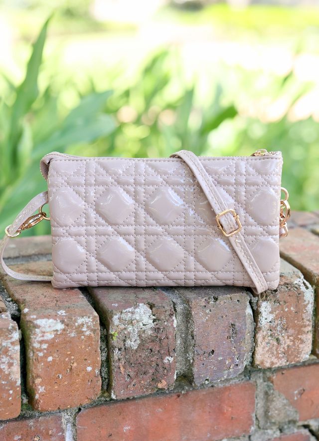 Liz Custom Collection Crossbody Taupe Patent LQ