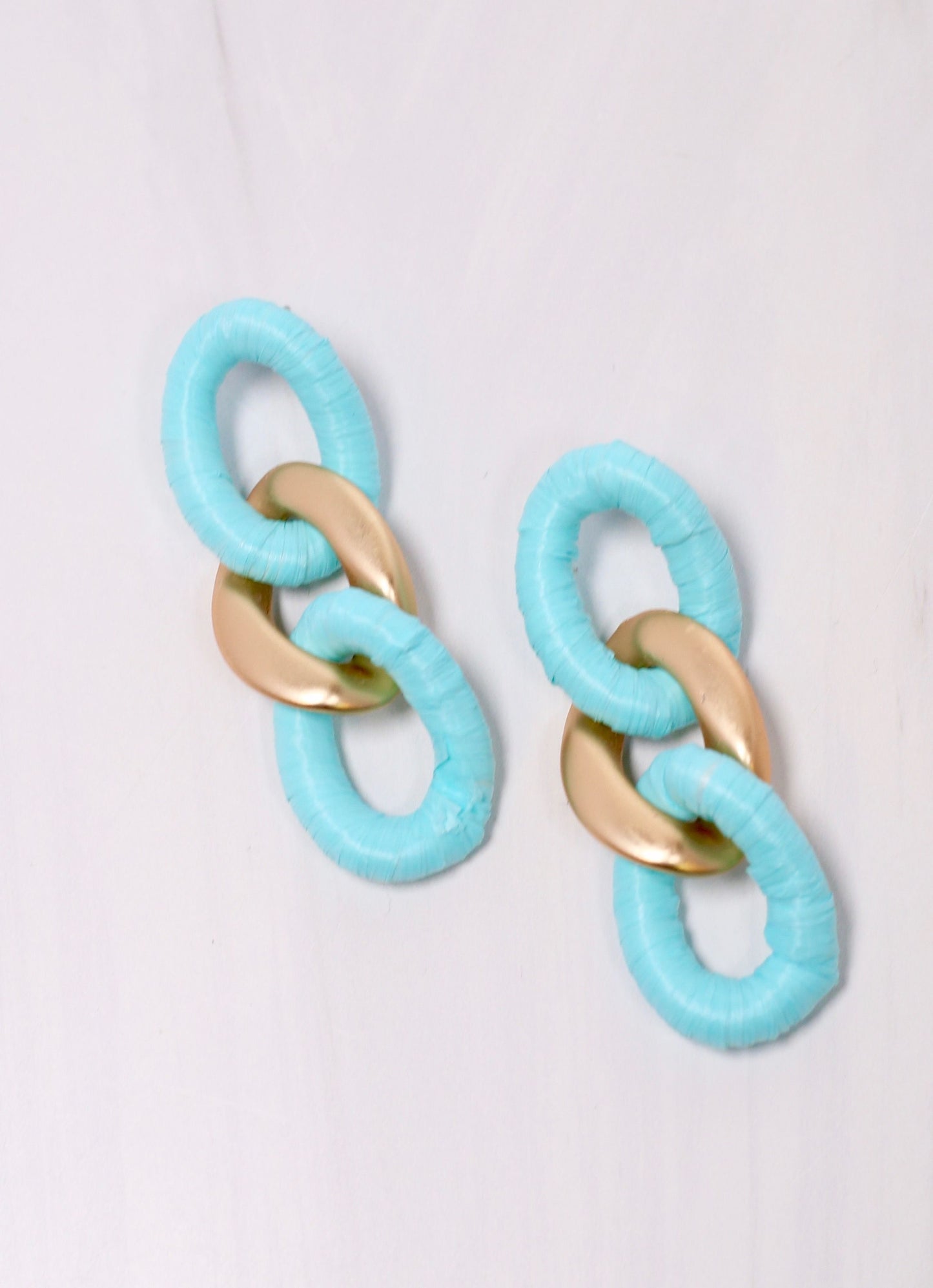 Bayshore Wrapped Link Earring AQUA