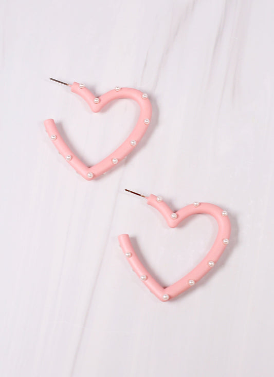 Admirer Pearl Heart Earring LIGHT PINK