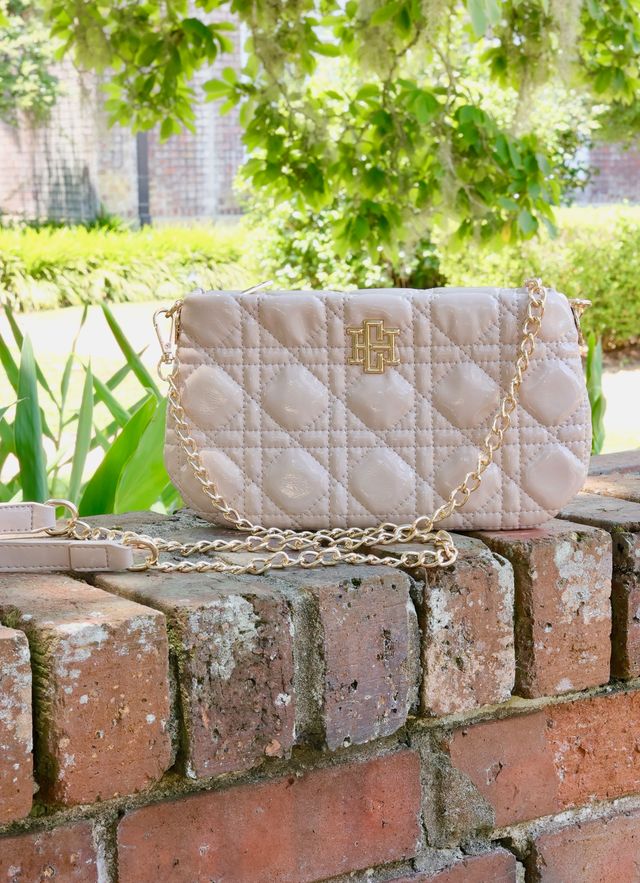 Livi Quilted Crossbody Nude Patent LQ