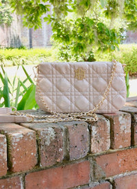 Livi Quilted Crossbody Nude Patent LQ