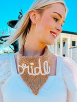 Bride Beaded Scarf Necklace GOLD