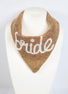 Bride Beaded Scarf Necklace GOLD