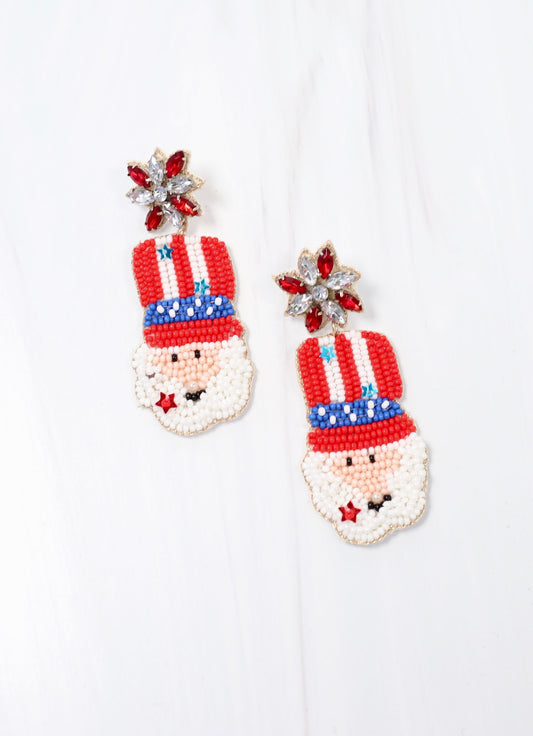 Uncle Sam Jam Beaded Earring TRI COLOR