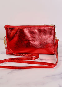 Liz Custom Collection Crossbody Bag METALLIC RED