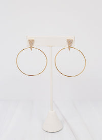 Copthall Hoop Earring with CZ Post GOLD