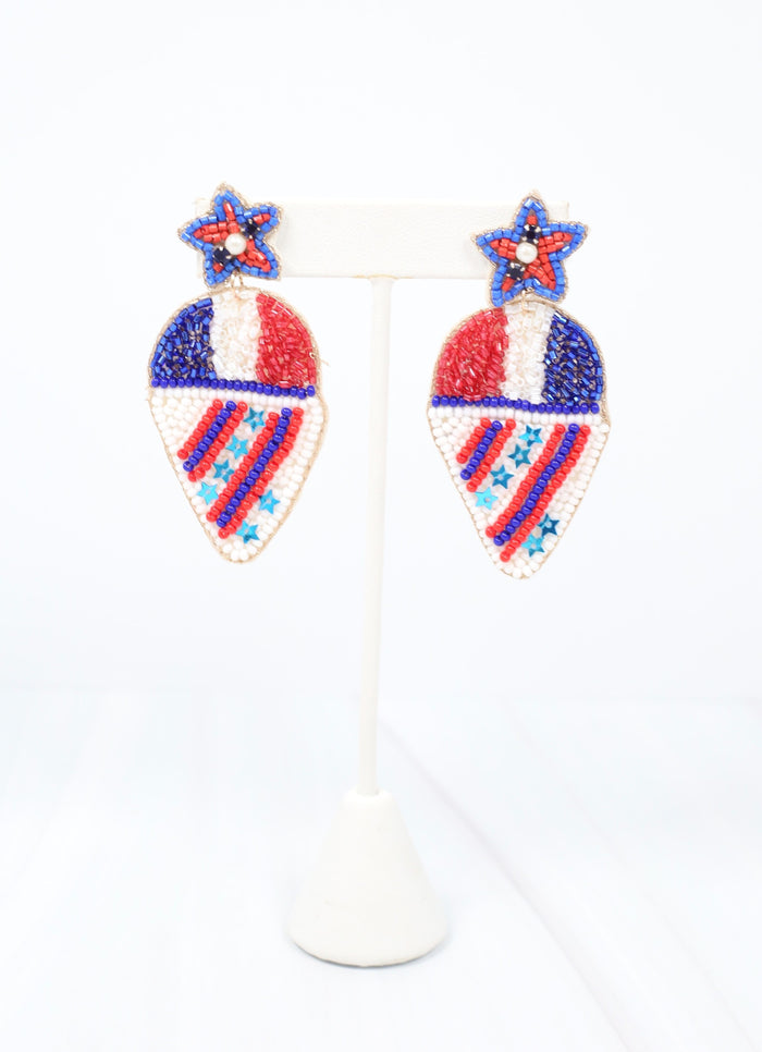 Freedom Snow Cone Earring TRI COLOR