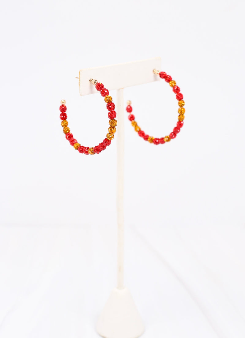 Pave Hoop Earring RED GOLD