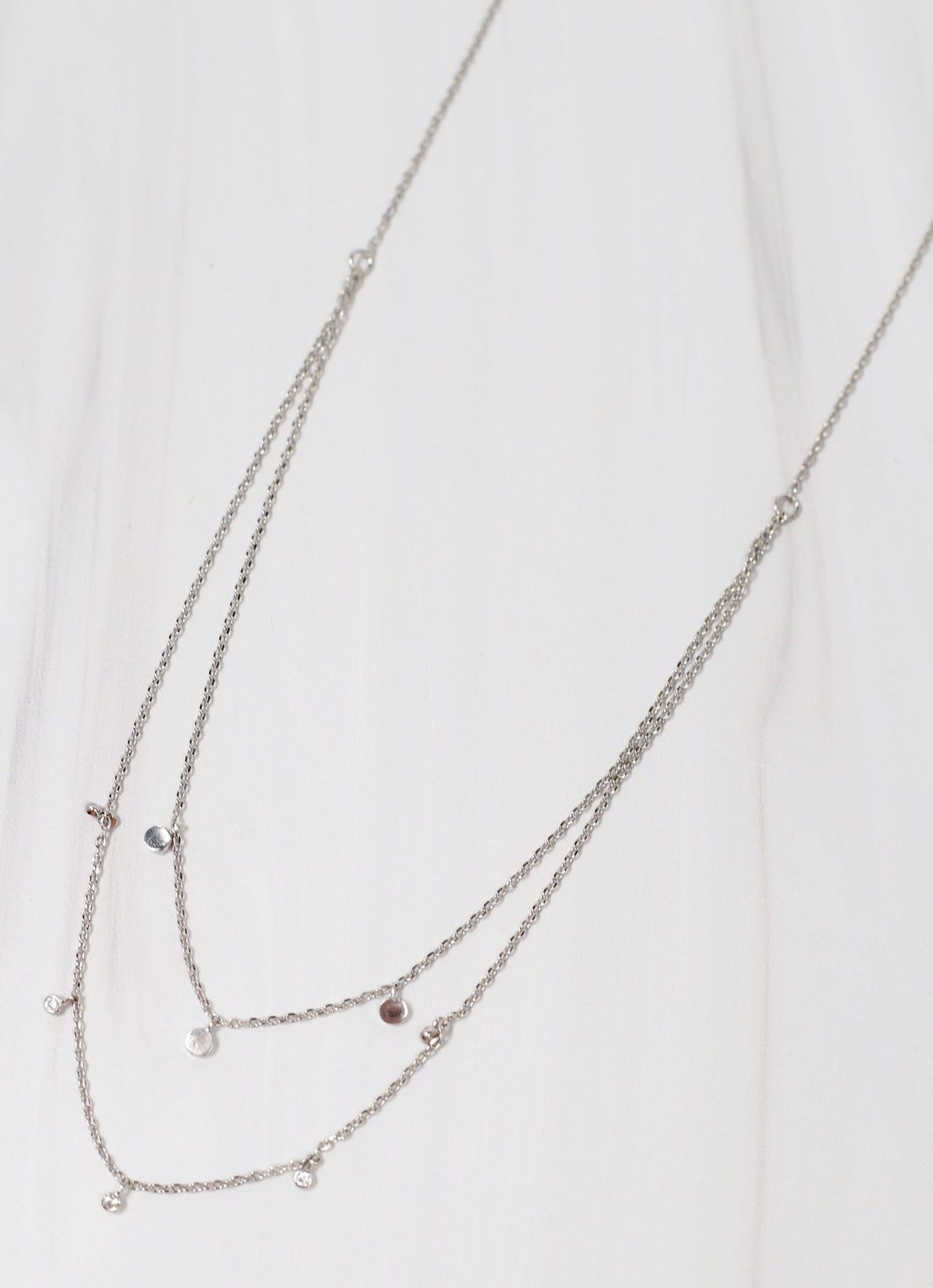More Chances Layered CZ Necklace SILVER