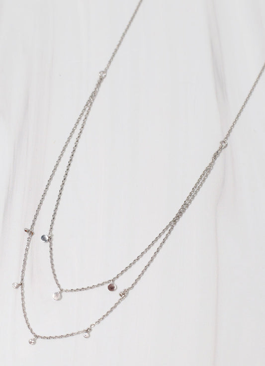 More Chances Layered CZ Necklace SILVER