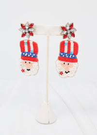 Uncle Sam Jam Beaded Earring TRI COLOR
