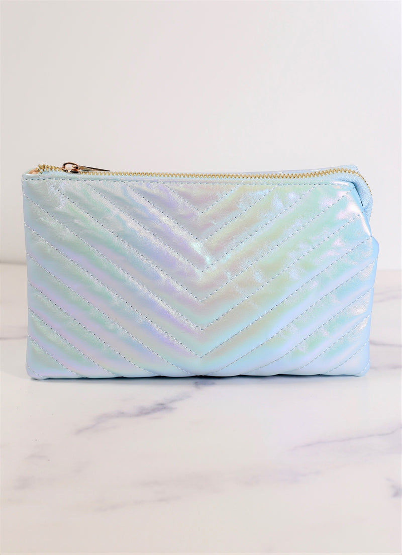 Sherman Quilted Crossbody BLUE OPAL