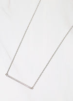 Wyoming CZ Bar Necklace SILVER