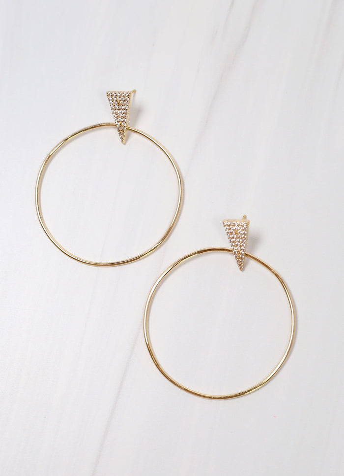 Copthall Hoop Earring with CZ Post GOLD