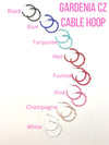 Gardenia CZ Cable Hoop Earring FUCHSIA