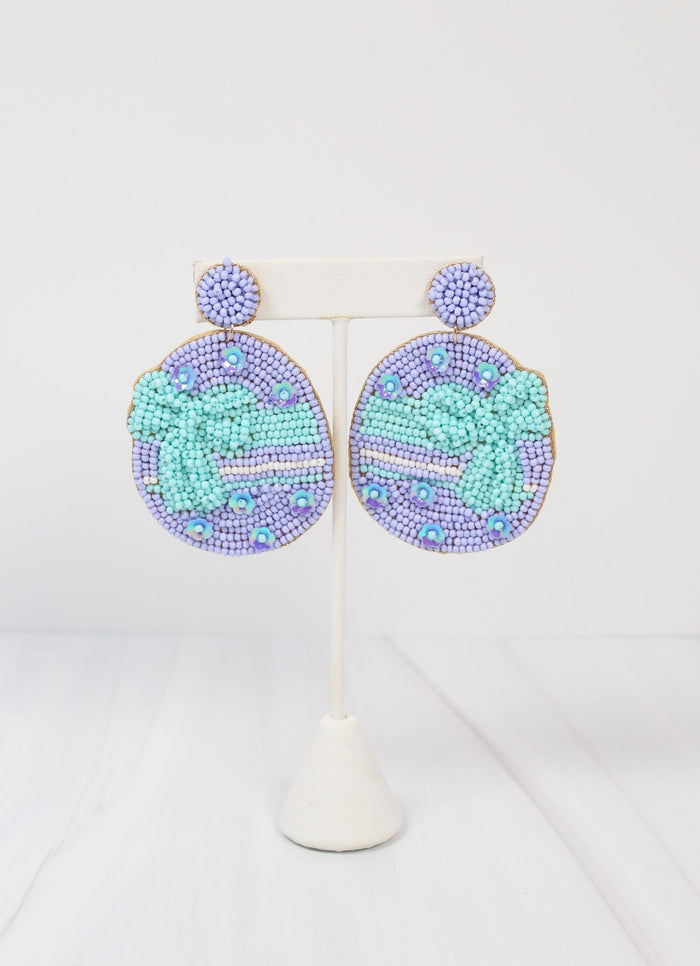 Tied with a Bow Easter Egg Earring LAVENDER