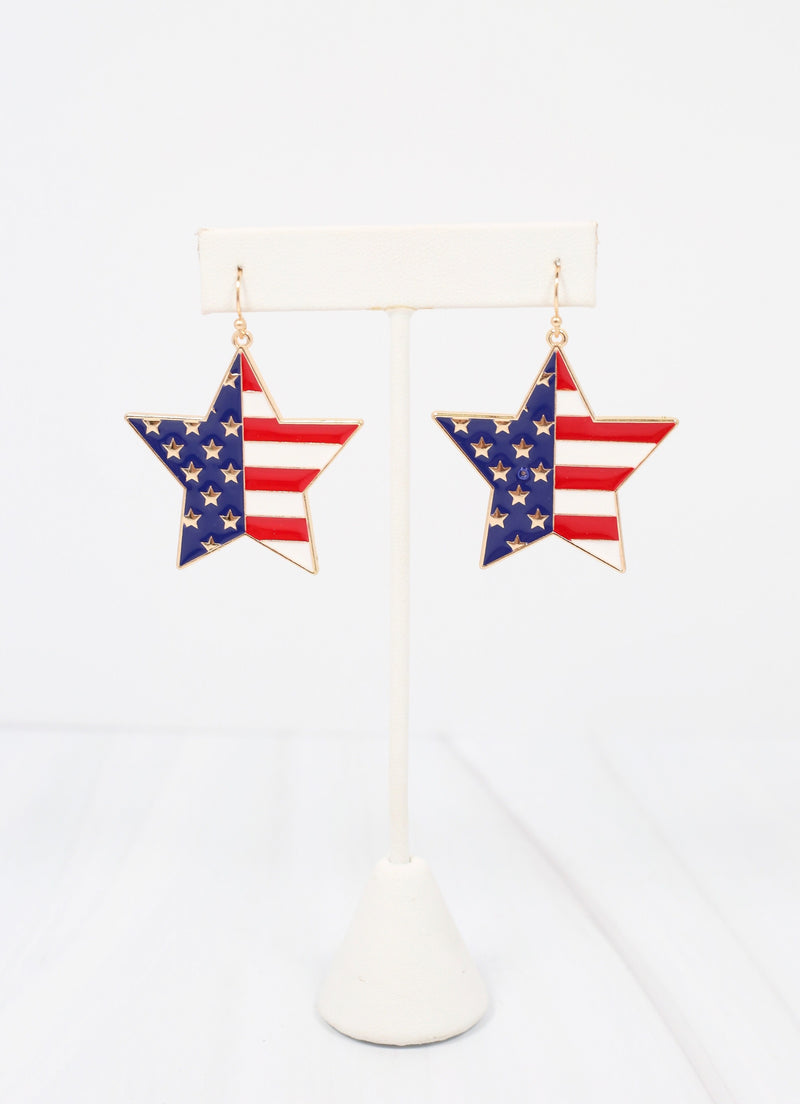 Stars and Stripes Earring TRI COLOR
