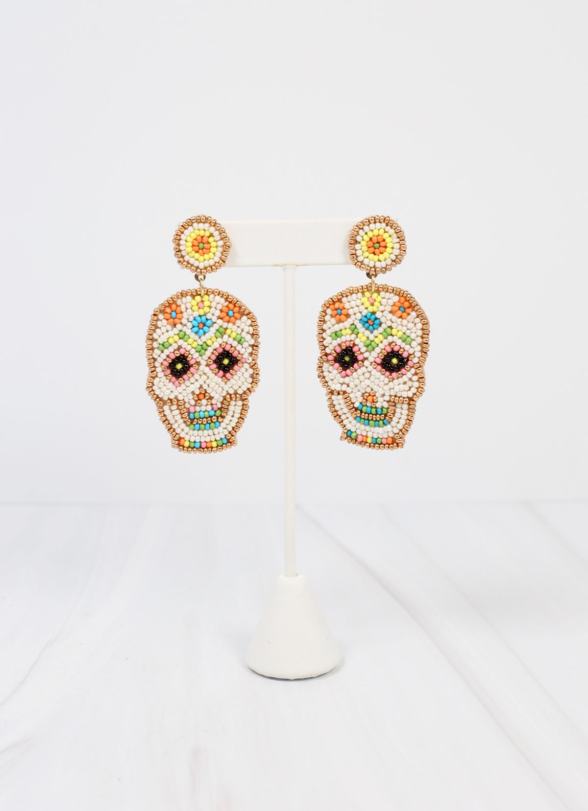 Puebla Skull Beaded Earring MULTI