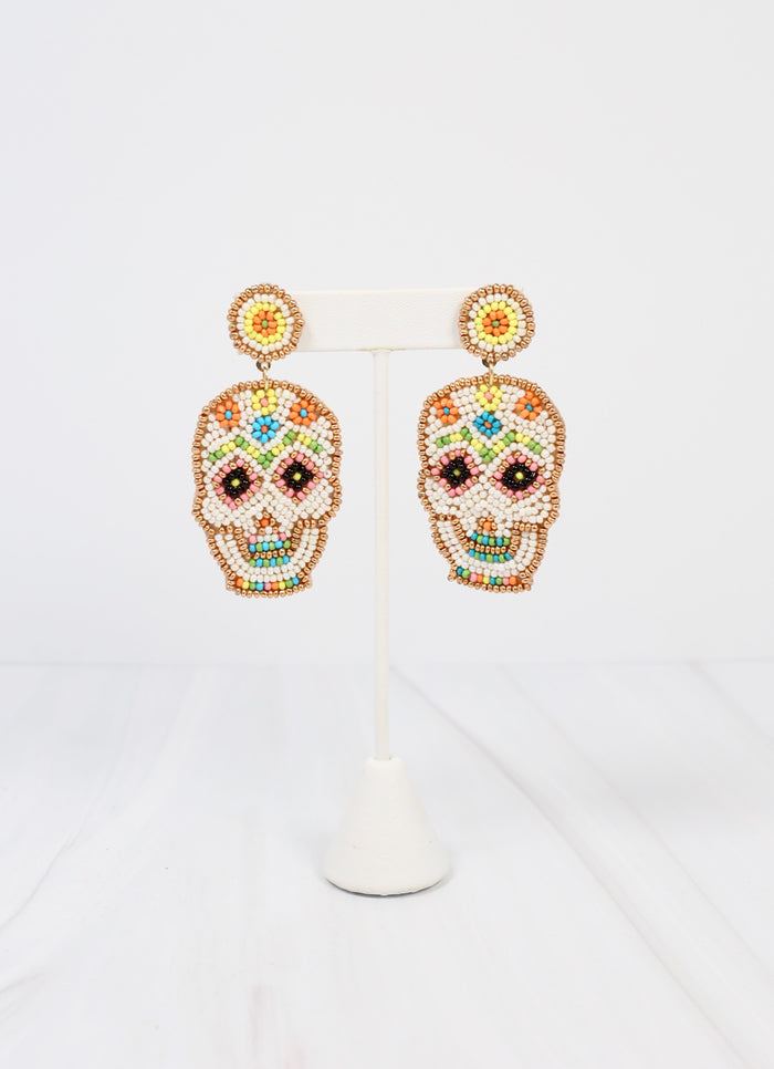 Puebla Skull Beaded Earring MULTI