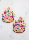 Happy Birthday Cake Embellished Earring MULTI