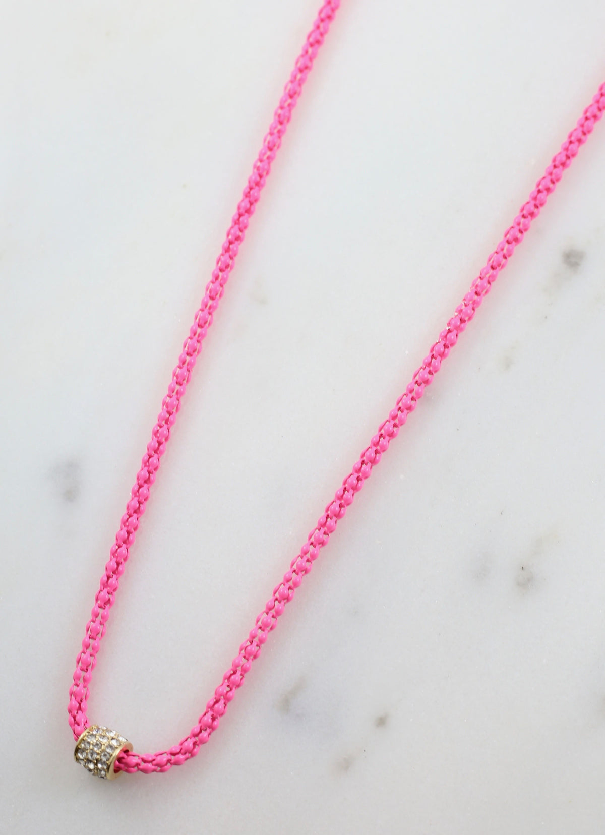 Ravenel Necklace with CZ Accent HOT PINK