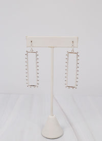 Hogarth Dotted Rectangle Earring SILVER