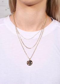 Shepard Layered CZ Disc Necklace GOLD