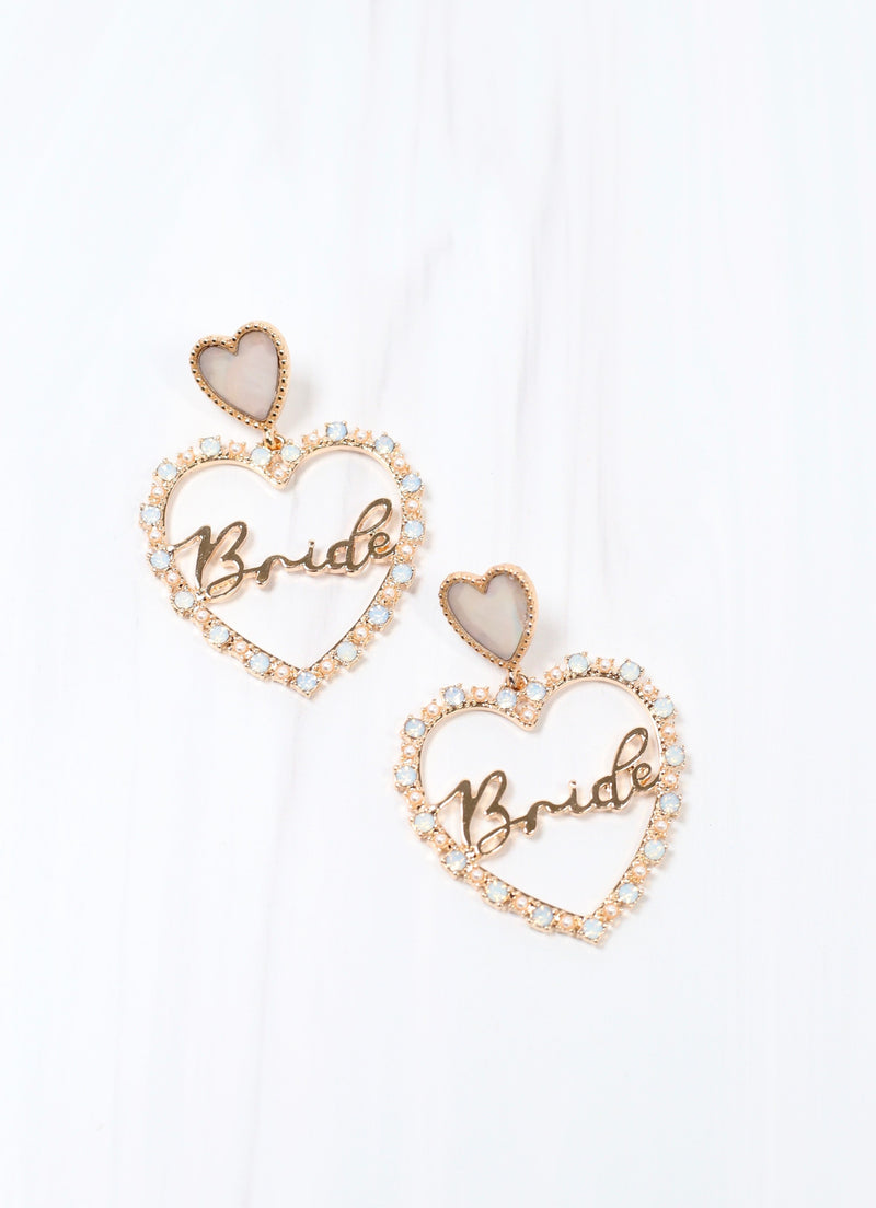 Bride Open Heart Earring GOLD